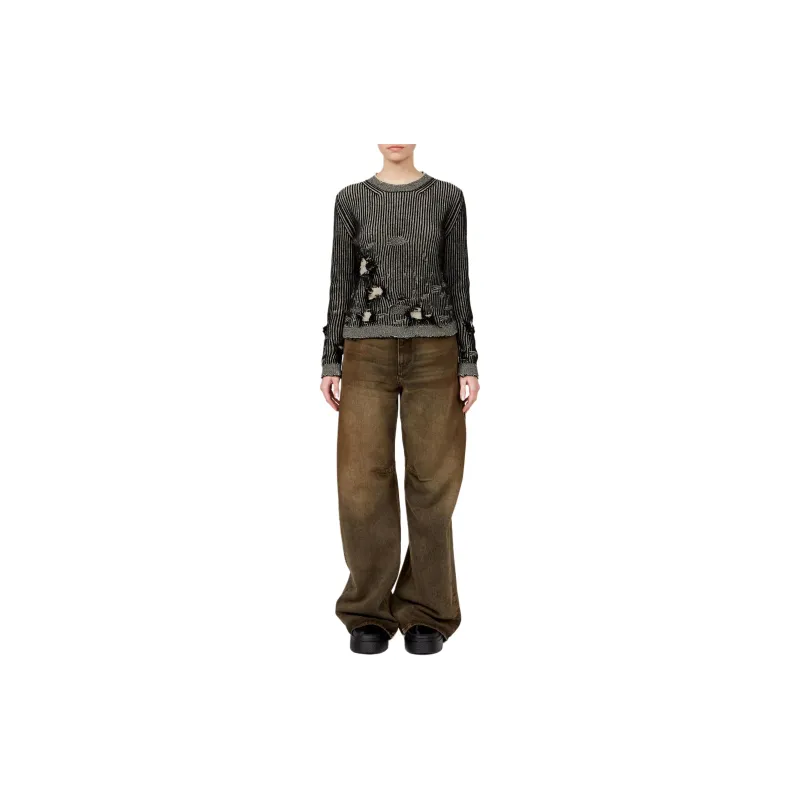 MM6 Maison Margiela Crewneck Distressed Effect Knitted Jumper-1