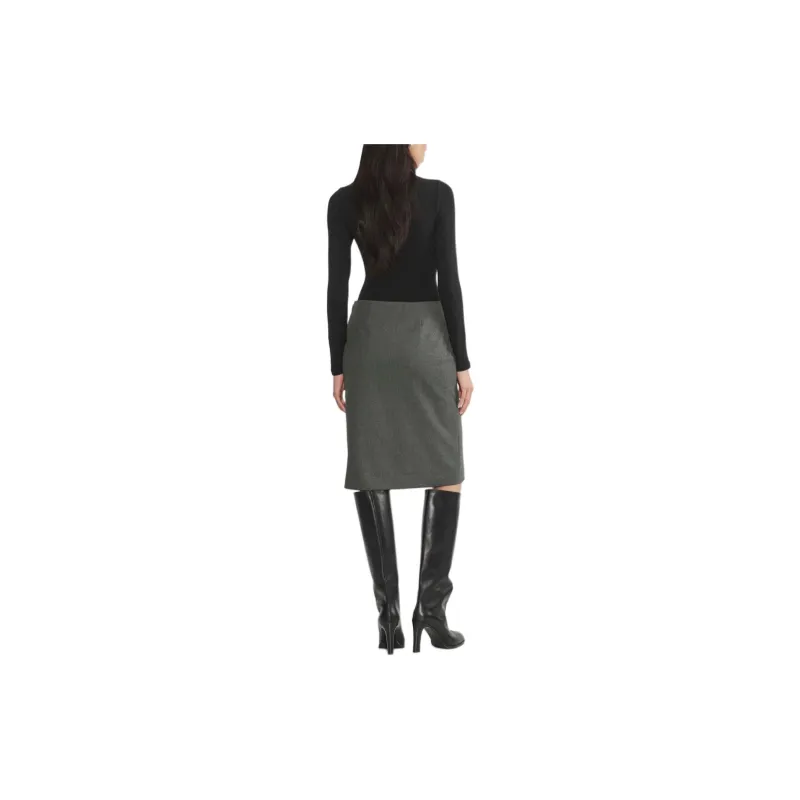 ARITZIA FW24 Wilfred Liaison Skirt Casual Long Skirts Women's Heather Charcoal/Stone Phoebe Zhennan Charcoal-3