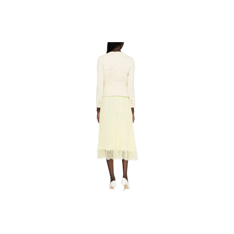 Self portrait Bouclé Chiffon Midi Dress-2