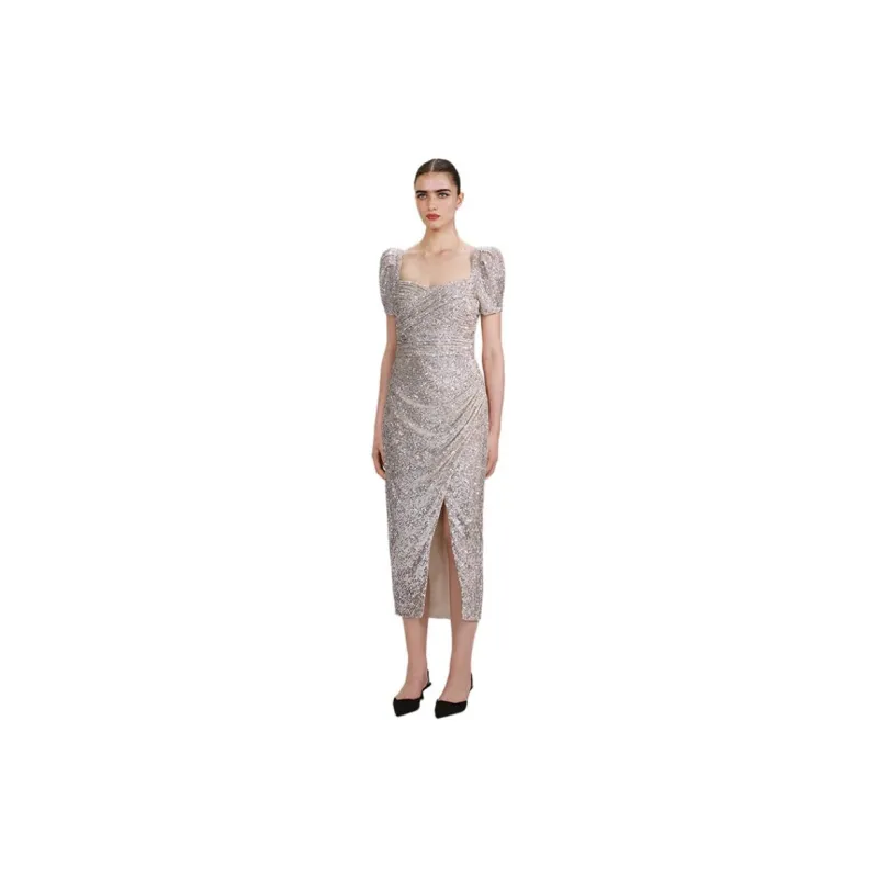 Self-portrait Short-Sleeved Dresses Women's Silver-1