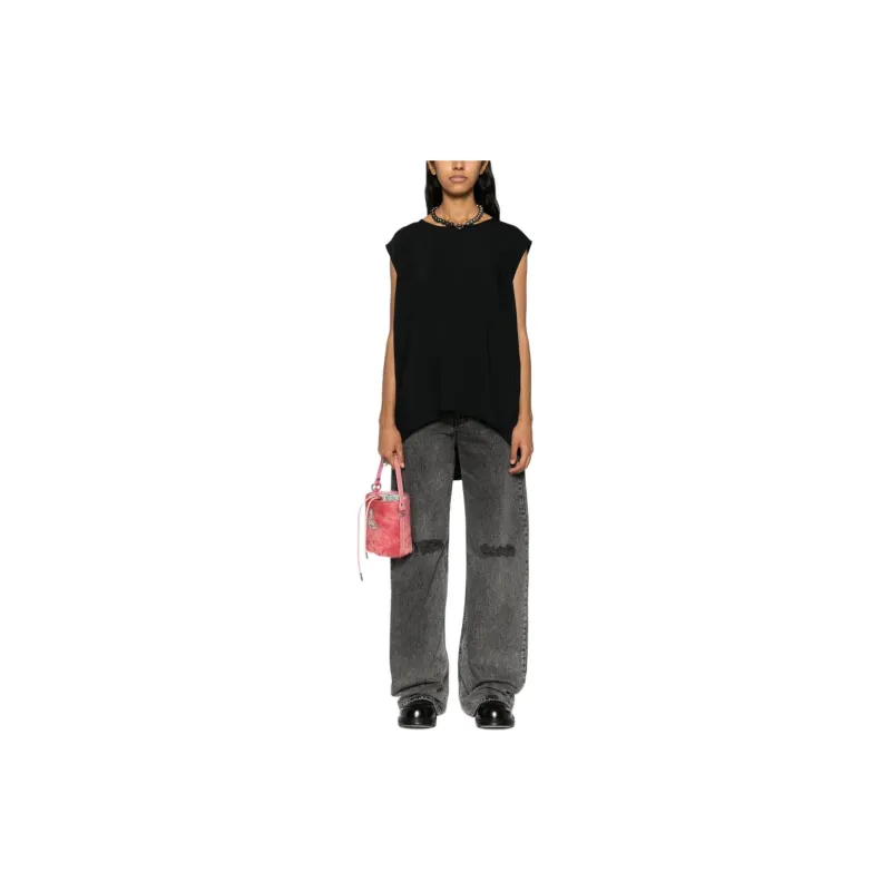 MM6 Maison Margiela Distressed Wide Leg Jeans-1