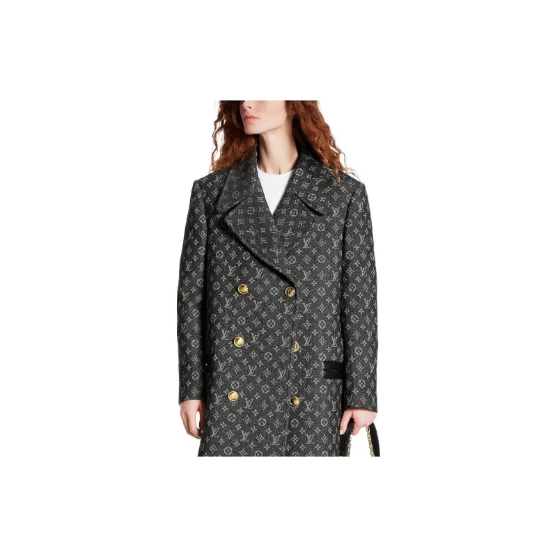 LOUIS VUITTON Coat Women's Black-3