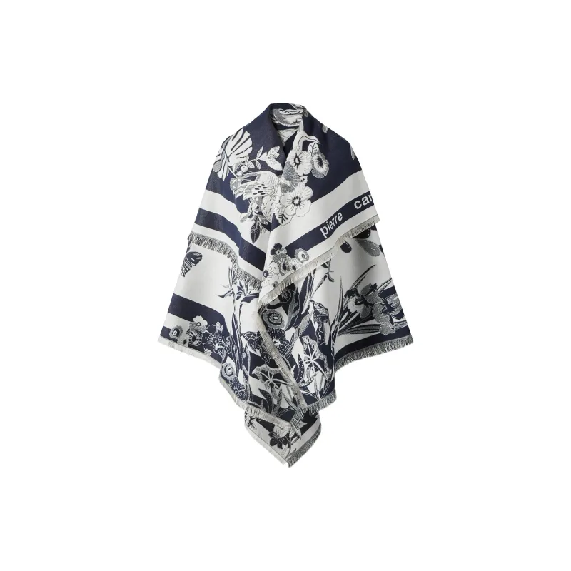 PIERRE CARDIN Shawls Women's Navy Blue/Gray Beige-0