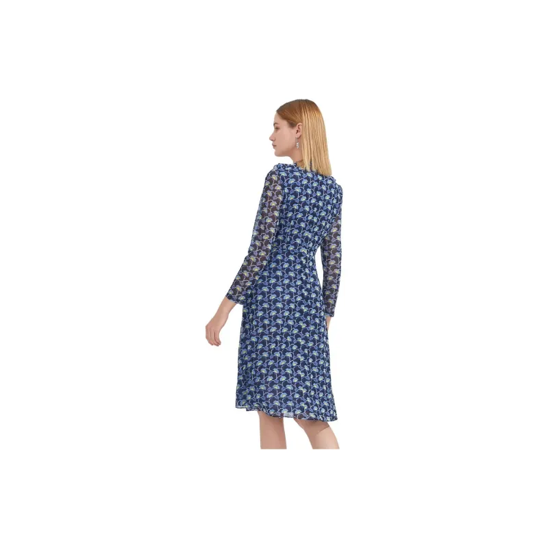 JZ. ANNAKRO Long Sleeved Dresses Women's Flower Lake Blue-7