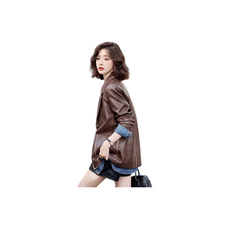 Yi Mengyuan Leather Jacket Women's-4