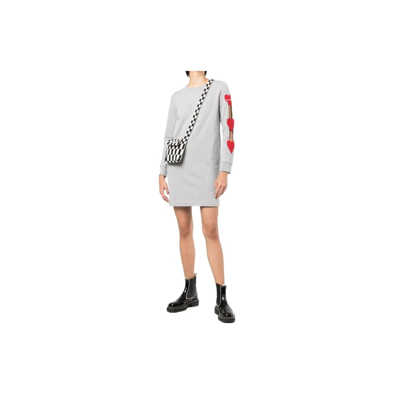 LOVE MOSCHINO Long Sleeved Dresses Women's Gray-1