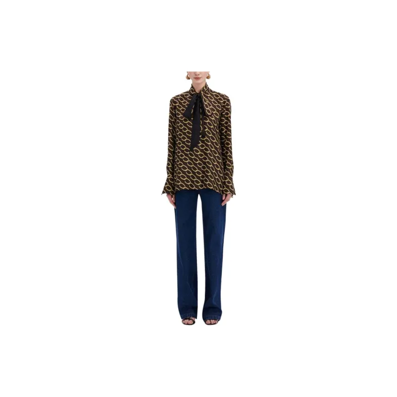 Oscar De La Renta Oscar Chain link Silk Twill Blouse-1