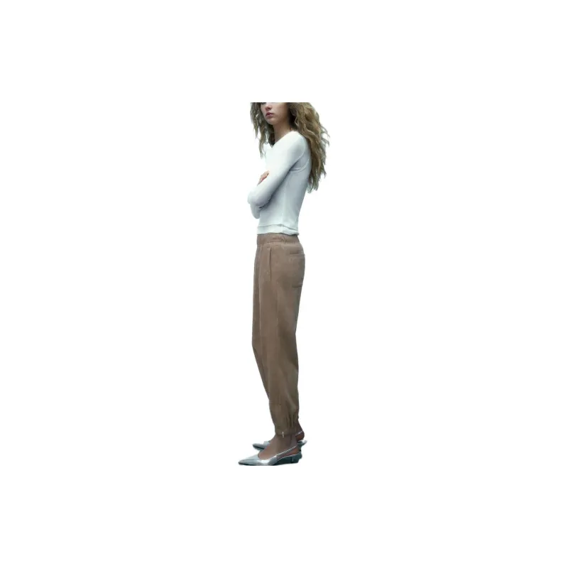 ZARA Casual Pants Women's Beige-2