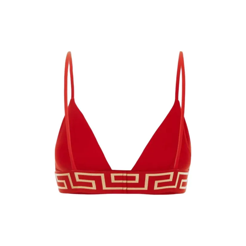 VERSACE Greca Border Bikini Top 'Red'-1