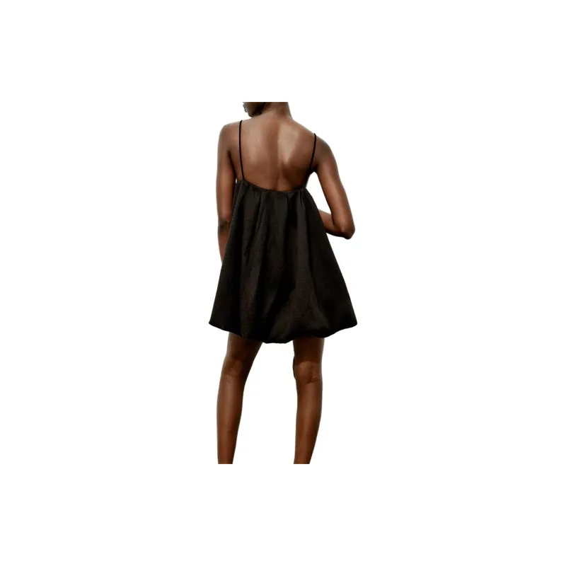 ZARA Slip Dresses Women's Black-3