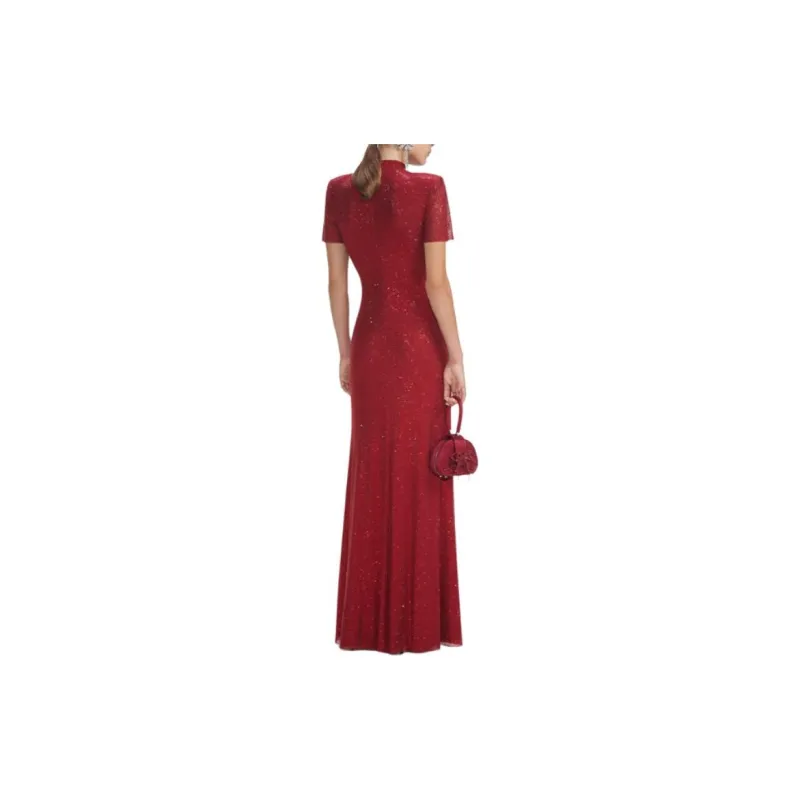 Self-portrait Rhinestone Mesh Midi Dress-2