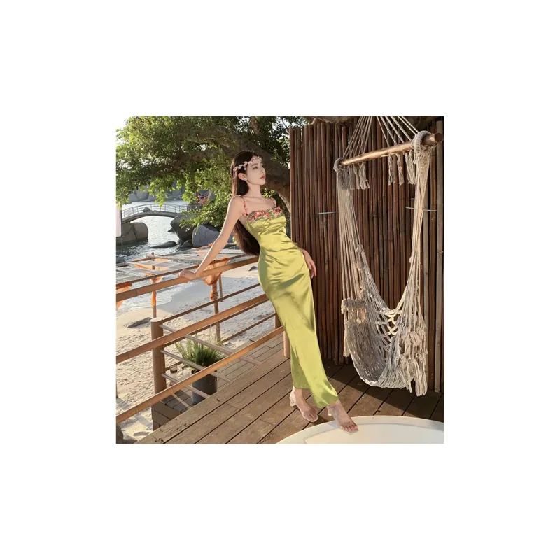 Incolore Slip Dresses Women's Green-5