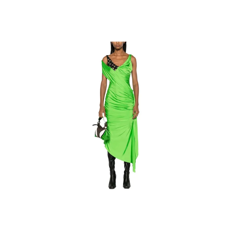 Marine Serre Sleeveless Dress Women's Green-2