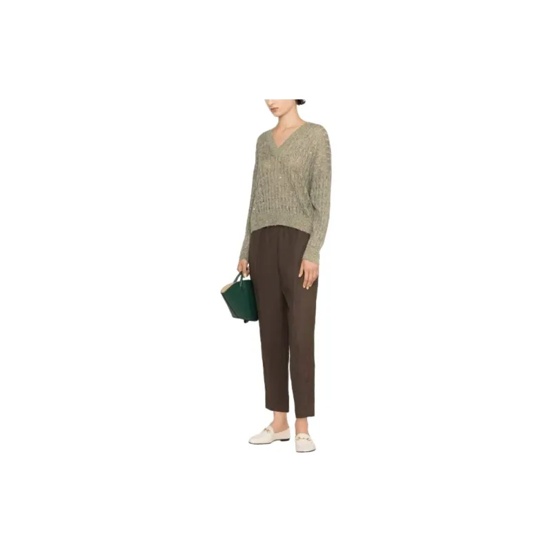Brunello Cucinelli Casual Pants Women's Brown-3