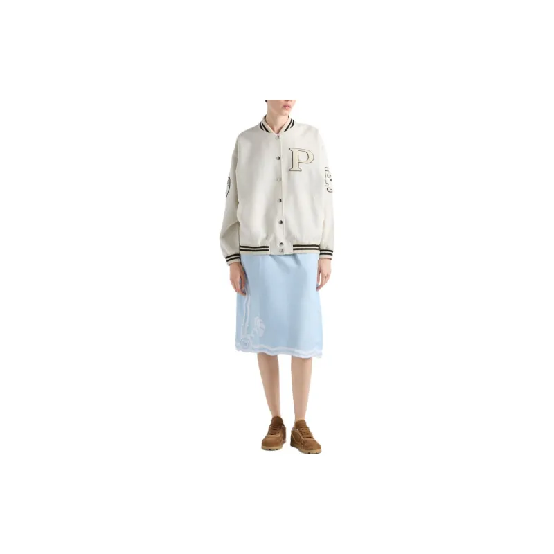 PRADA Letter patch Appliqué Bomber Jacket-1