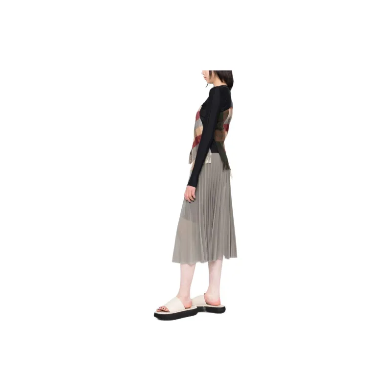 MM6 Maison Margiela Casual Long Skirts Women's Gray-3