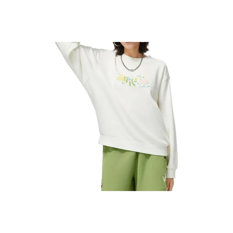 LiNing Sports Lifestyle Collection Sports Trendy Collection Sweatshirt Women's Ivory-4