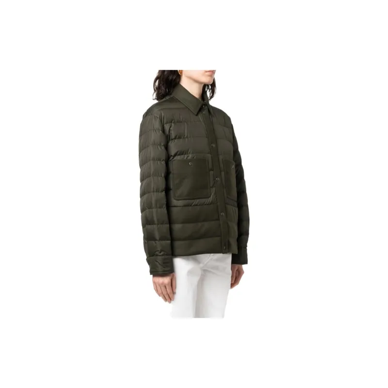 Moncler Women's Padded Over Shirt Dark Army Green-3