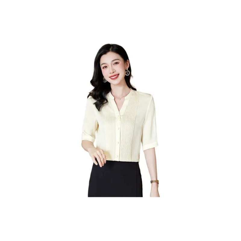 Yi Mengyuan Heavyweight Mulberry Silk Silk Shirt Women's-1