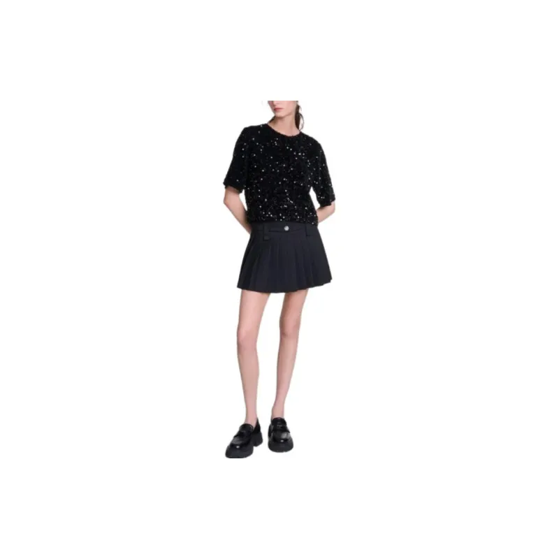 Maje Sequinned Velvet Top-1