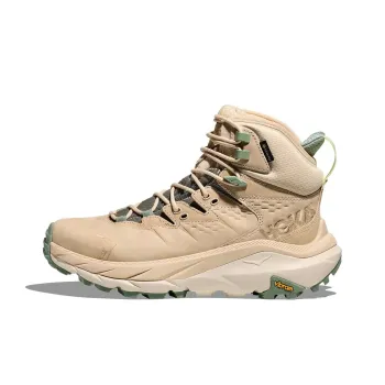 HOKA ONE ONE Kaha 2 Anti Slip Wear Resistant Mid Top Hiking Shoes Women's Oak White