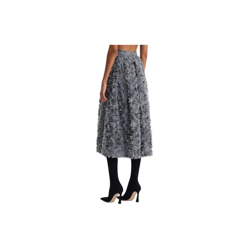 SCANLAN THEODORE Tinsel Fringe Full Skirt Casual Long Skirts Women's Dark Silver-2