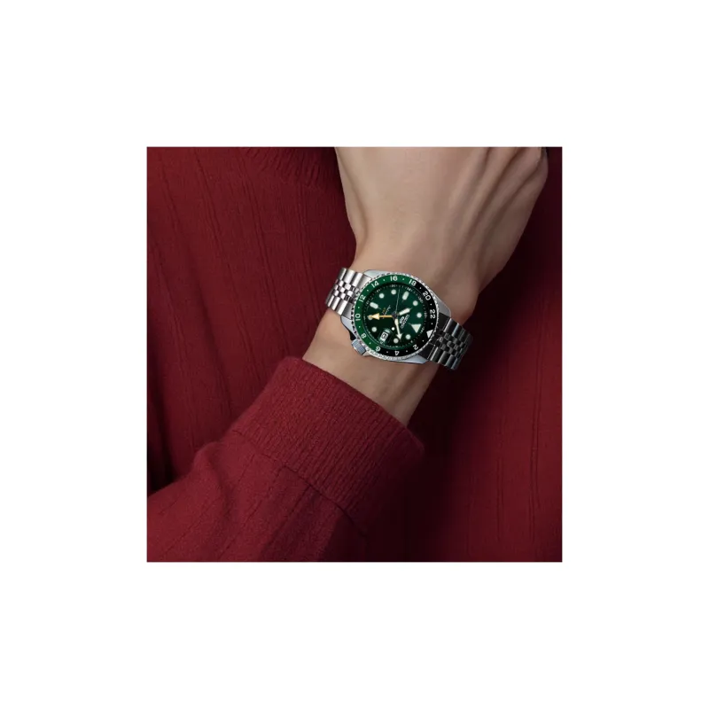 SEIKO SKX Collection Automatic/Manual Mechanical Movement Stainless Steel Strap Watch Men's Watches Green Dial-4
