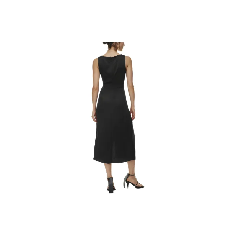 ARITZIA Babaton Illustrious Satin Dress Sleeveless Dress Women's BLACK/Black-3