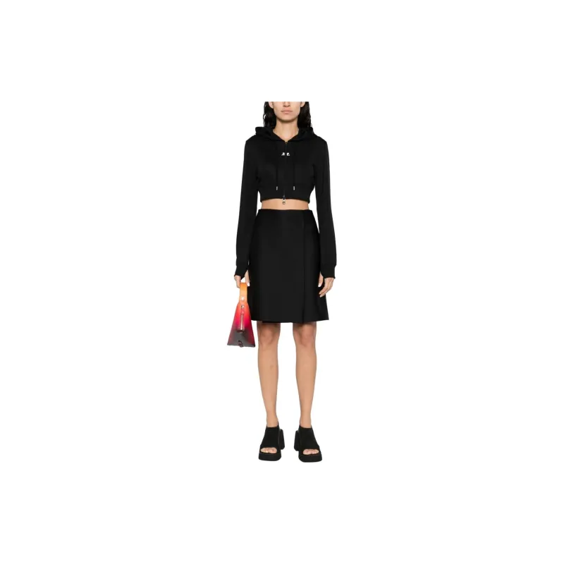 Courrèges Cropped Tracksuit Interlock Jacket 'Black'-2