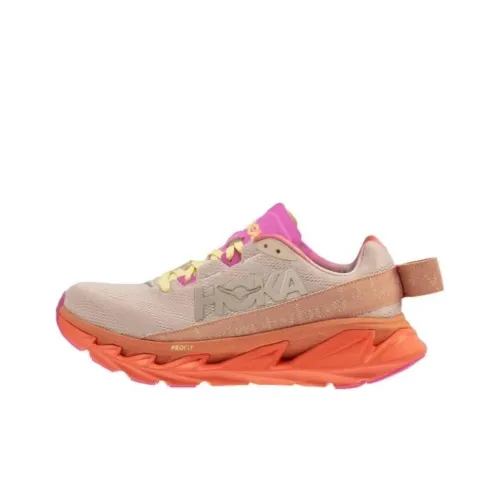 HOKA ONE ONE Elevon 2 Running Shoes Unisex Low-Top Beige Orange