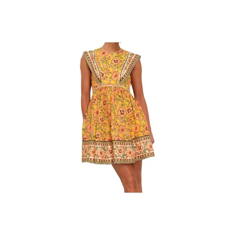 Zimmermann SS24 Sleeveless Dress Women's Yellow-4