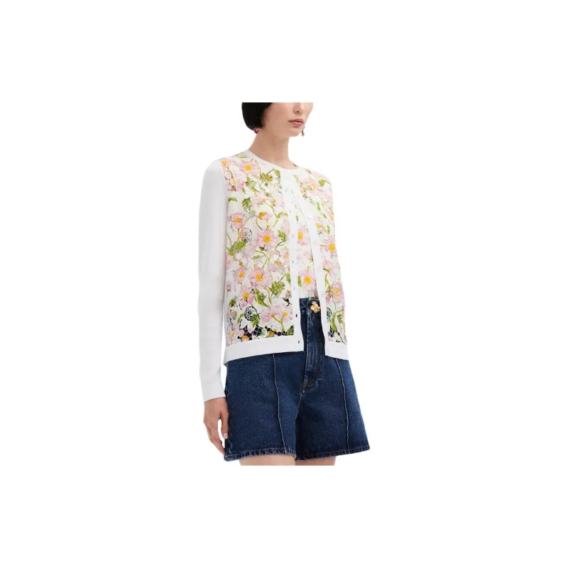 Oscar De La Renta Botanical-print Fine-knit Cardigan-3