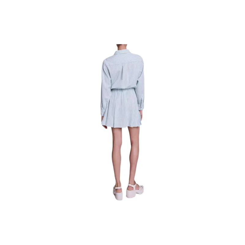 Maje Striped Poplin Shirt Dress-2
