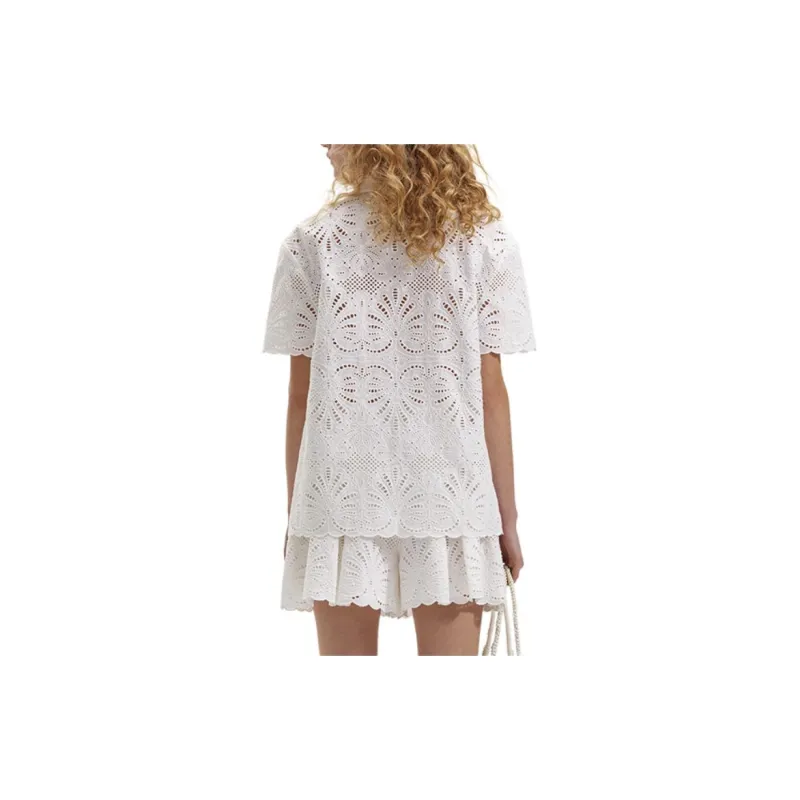 Self portrait Shirt Women's Pure White-2