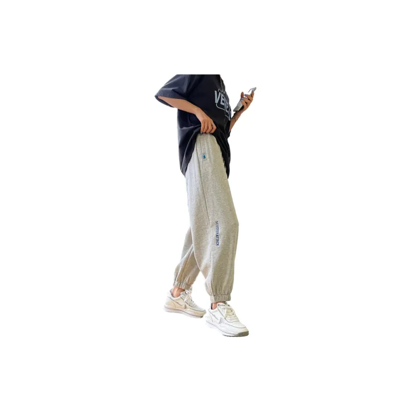 Tonlion Casual Pants Women's Light Heather Gray-2