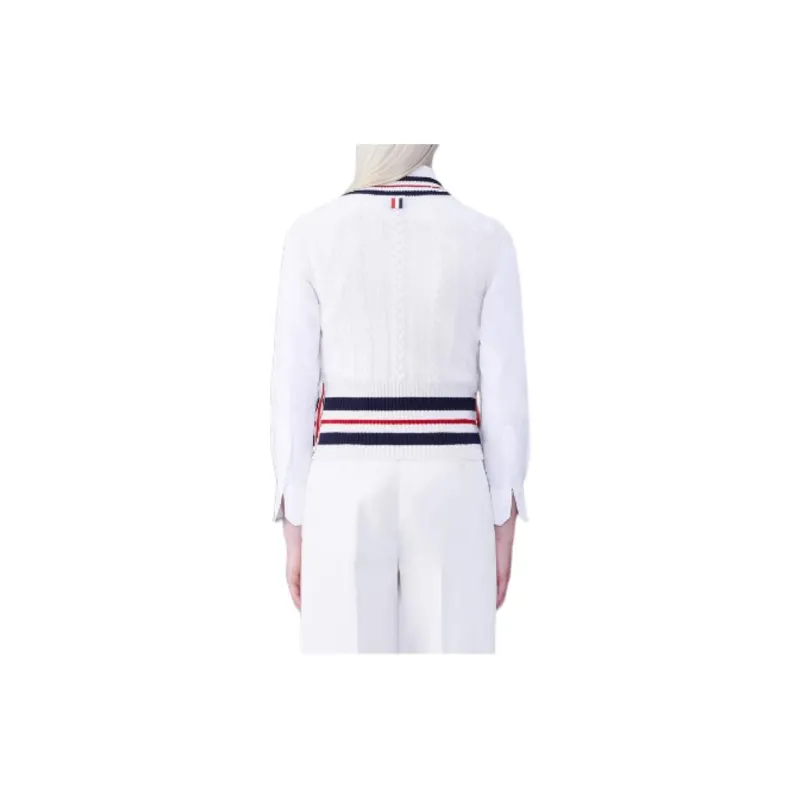 THOM BROWNE RWB stripe Cashmere Top-2