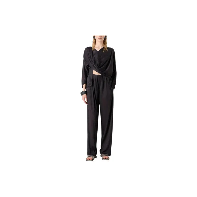 GIORGIO ARMANI Cowl Neck Long-Sleeve Blouse-1