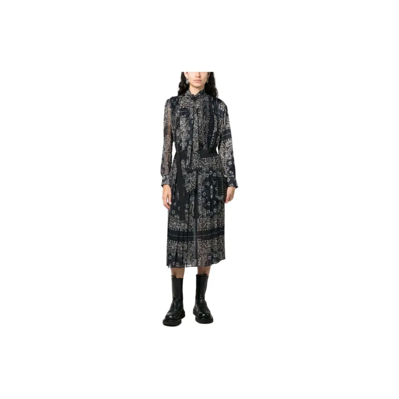 Sacai Bandana-print Crepe Midi Dress-1