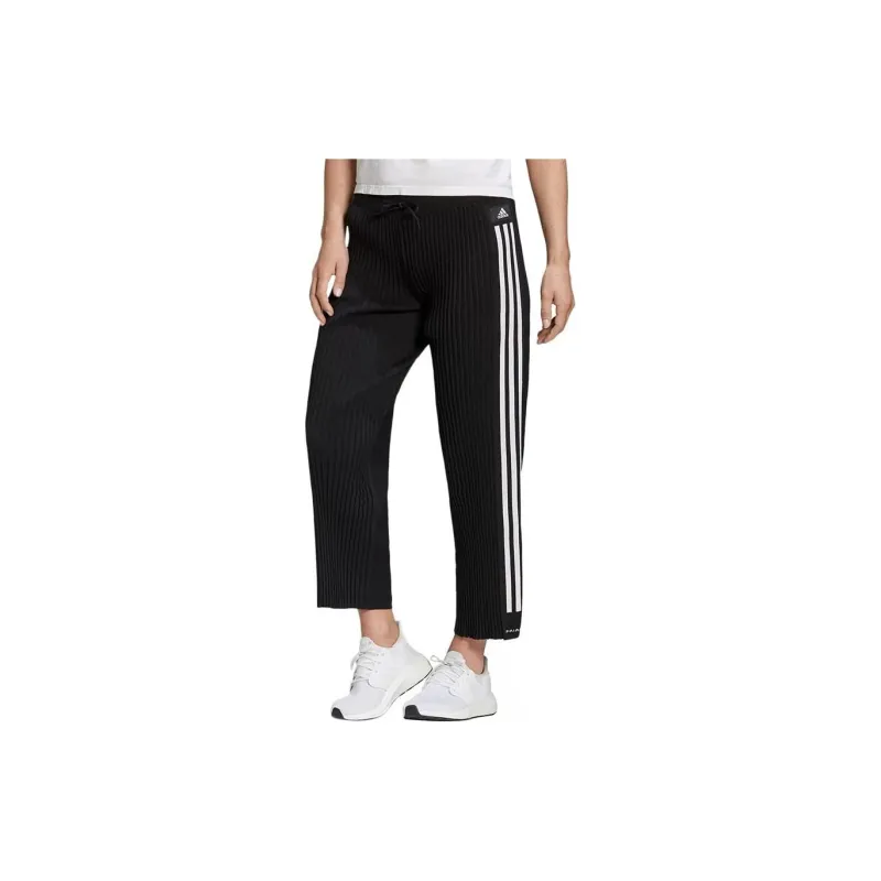 Adidas Knit Pleated Pants Casual Pants Women's Black-3