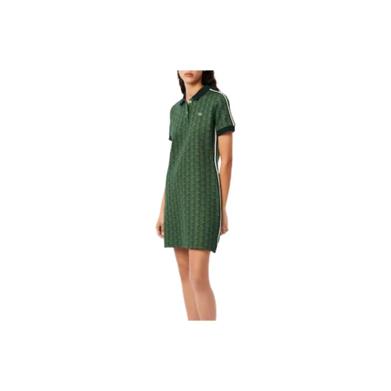 LACOSTE Monogram jacquard Polo Dress-1