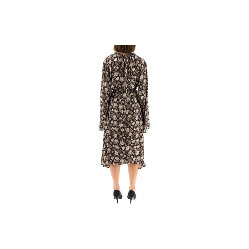 Balenciaga Long-Sleeved Dresses Regular Fit Women's Black-2