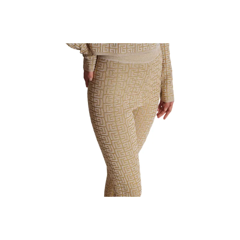 BALMAIN Labyrinth Knitted Leggings-4