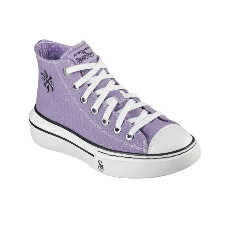 Snoop Dogg x Skechers SNOOP Anti-Slip Wear-Resistant High-Top Canvas Shoes Women's Purple-2