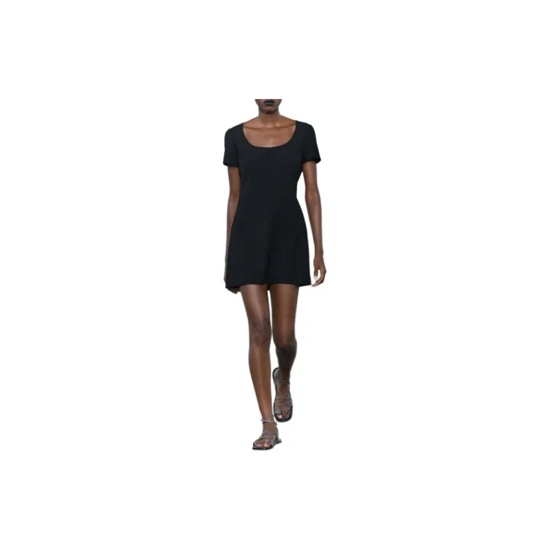 ZARA ZW Series Short Sleeved Dress Women's Black-2
