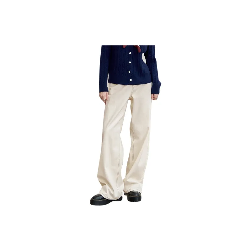ELF SACK Jeans Women's Versatile Ecru-1