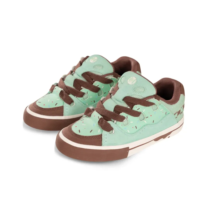 Ollieskate Anti Slip And Wear Resistant Lightweight Low Top Skateboard Shoes Unisex Green Brown-2