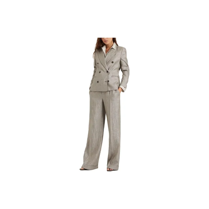 Brunello Cucinelli Lurex Wide Leg Trousers-1