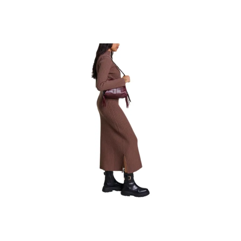 Maje Layered Wool Set Dress-3
