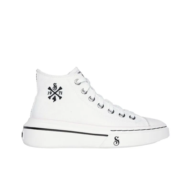 Snoop Dogg x Skechers SNOOP Anti-Slip Wear-Resistant High-Top Canvas Shoes Women's White-1