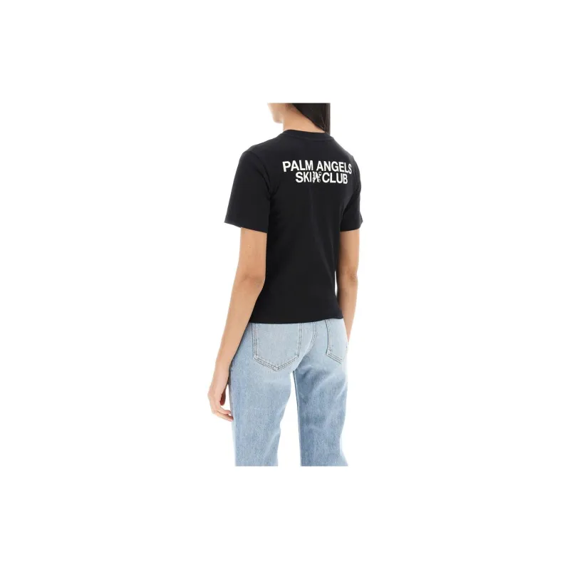 PALM ANGELS Logo Patch Crewneck T Shirt-3